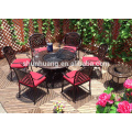 Patio outdoor furniture cast aluminum chairs and table 7pcs garden metal dining sets